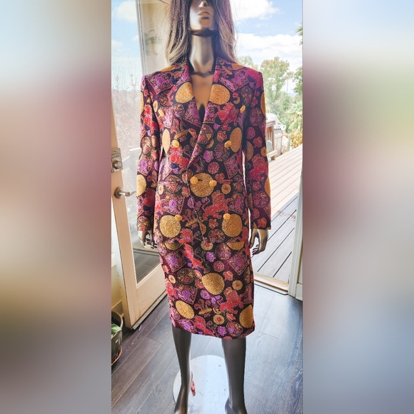 Vintage Guy Laroche Boutique Collection Two Piece Brocade Cocktail Suit